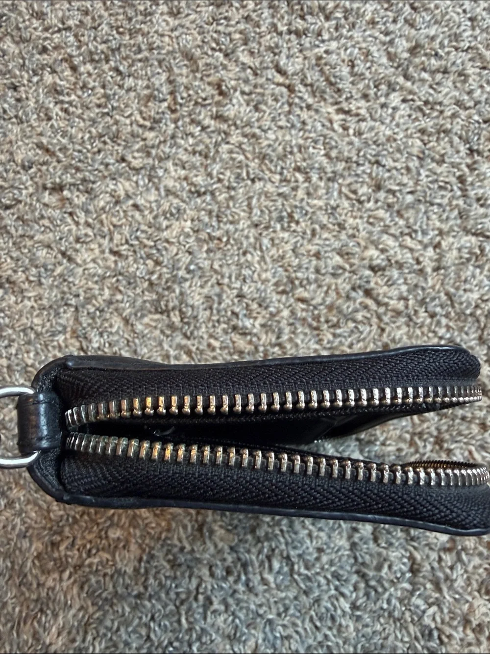 Michael Kors Dark Gray Pebbled Leather Wristlet with MK Emblem